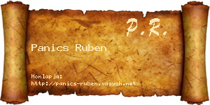 Panics Ruben névjegykártya